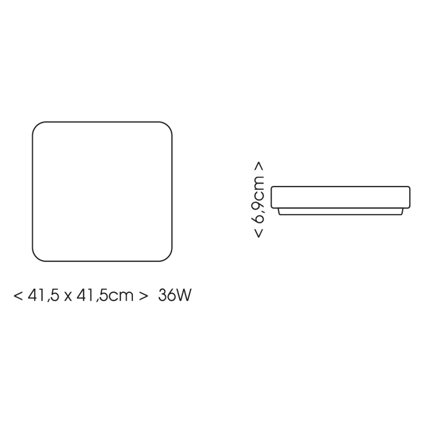BRILAGI - LED plafon łazienkowy z czujnikiem ZENNA LED/36W/230V 41,5x41,5 cm IP44 czarny + pilot zdalnego sterowania