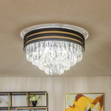 Brilagi - LED Lampa sufitowa kryształowa VELURE 5xE14/40W/230V czarny