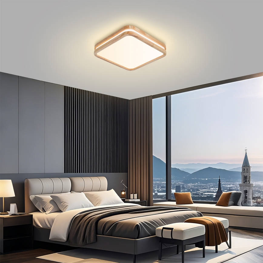 Brilagi - Lampa sufitowa MOLINA SQUARE LED/32W/230V 3000/4000/6000K dąb 30x30 cm