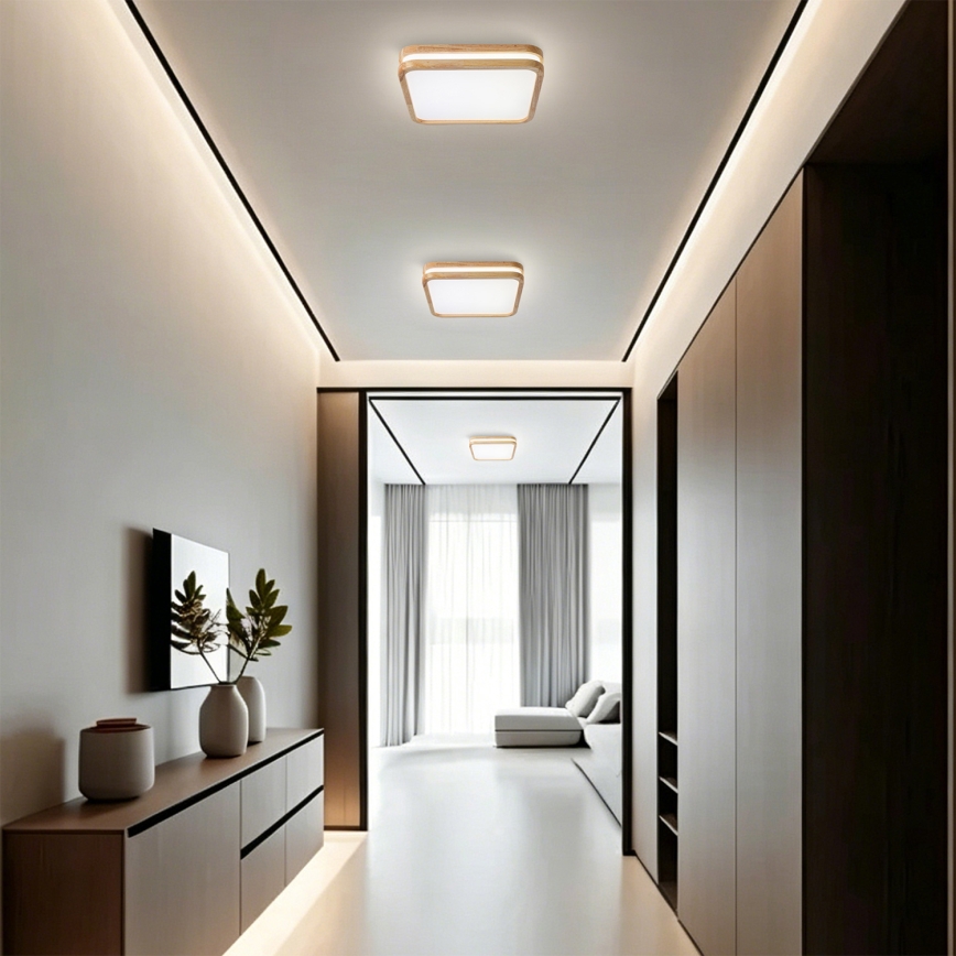 Brilagi - Lampa sufitowa MOLINA SQUARE LED/32W/230V 3000/4000/6000K dąb 30x30 cm