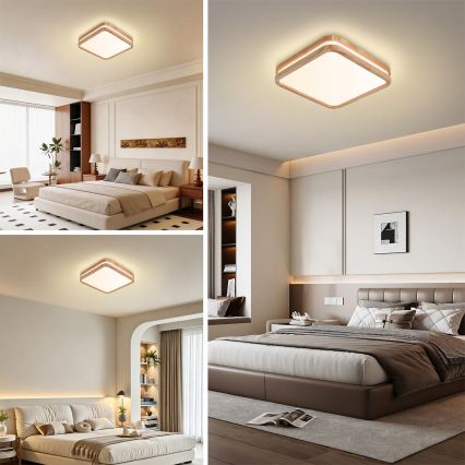 Brilagi - Lampa sufitowa MOLINA SQUARE LED/32W/230V 3000/4000/6000K dąb 30x30 cm