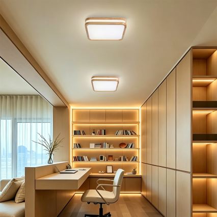 Brilagi - Lampa sufitowa MOLINA SQUARE LED/32W/230V 3000/4000/6000K dąb 30x30 cm