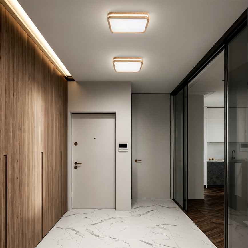 Brilagi - Lampa sufitowa MOLINA SQUARE LED/32W/230V 3000/4000/6000K dąb 30x30 cm