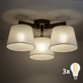 BRILAGI - LED lampa sufitowa natynkowa LATTE 3xE27/15W/230V sosna/beżowa