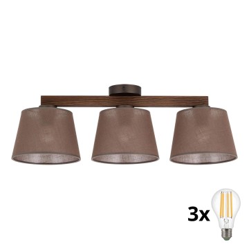 BRILAGI - LED Lampa sufitowa natynkowa LATTE 3xE27/15W/230V sosna/brąz
