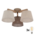 BRILAGI - LED Lampa sufitowa natynkowa LATTE SABIA 3xE27/15W/230V sosna/mix