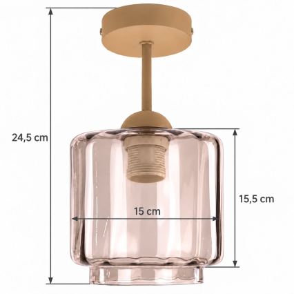 BRILAGI - LED Lampa sufitowa natynkowa RETRO GLASS 1xE27/60W/230V śr. 15 cm beżowy/dymny beż