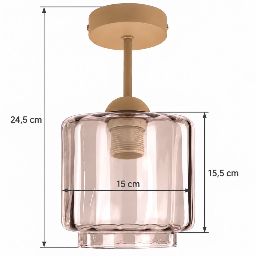BRILAGI - LED Lampa sufitowa natynkowa RETRO GLASS 1xE27/60W/230V śr. 15 cm beżowy/dymny beż