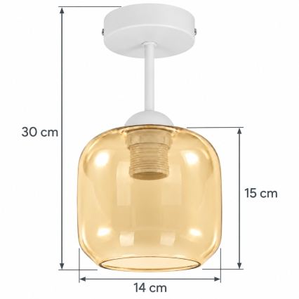 BRILAGI - LED Lampa sufitowa natynkowa RETRO GLASS 1xE27/60W/230V Ø 14 cm biały/przydymiony beż