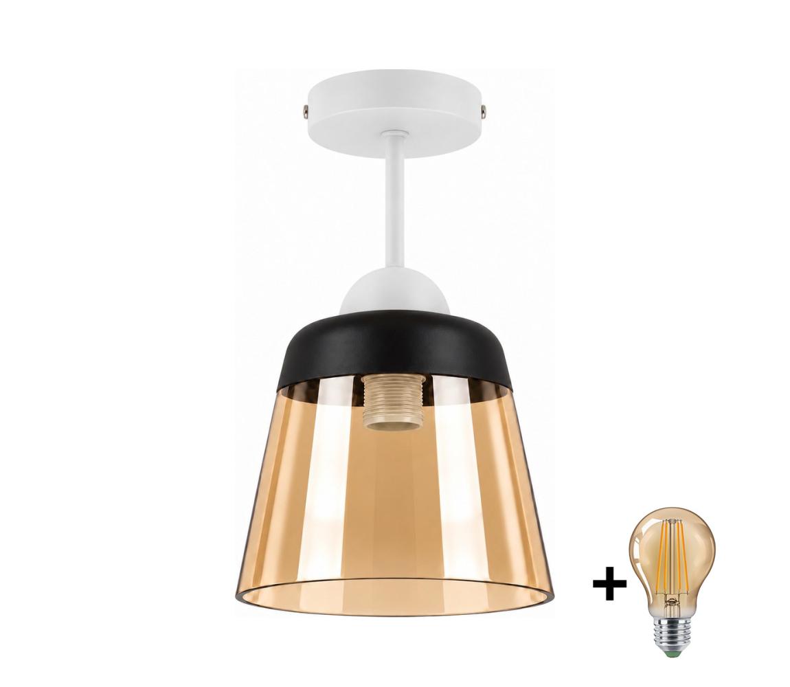 BRILAGI-LED Lampa sufitowa natynkowa R GLASS 1xE27/60W/230V Ø 15,5 cm biały/dymny beż