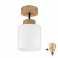 BRILAGI - LED lampa sufitowa natynkowa RETRO GLASS 1xE27/60W/230V śr. 10 cm dąb/biały