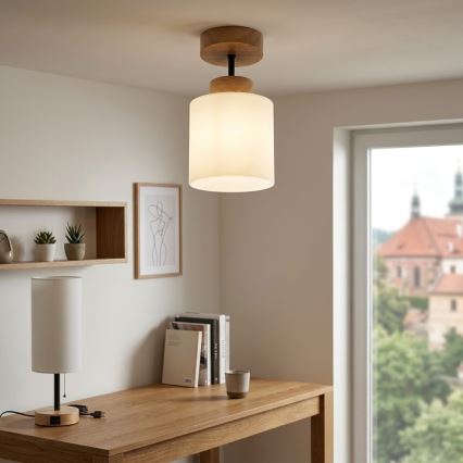 BRILAGI - LED lampa sufitowa natynkowa RETRO GLASS 1xE27/60W/230V śr. 10 cm dąb/biały
