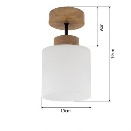 BRILAGI - LED lampa sufitowa natynkowa RETRO GLASS 1xE27/60W/230V śr. 10 cm dąb/biały