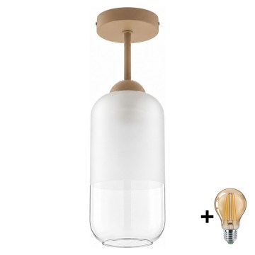 BRILAGI - LED lampa sufitowa natynkowa RETRO GLASS 1xE27/60W/230V śr. 14 cm beżowa/biała