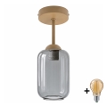 BRILAGI - LED Lampa sufitowa natynkowa RETRO GLASS 1xE27/60W/230V śr. 14 cm beżowy/dymny szary