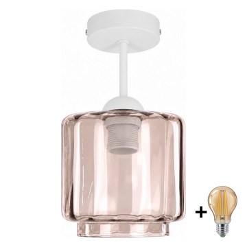 BRILAGI - LED lampa sufitowa natynkowa RETRO GLASS 1xE27/60W/230V śr. 15 cm biały/dymiony beż