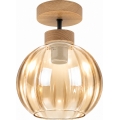 BRILAGI - LED Lampa sufitowa natynkowa RETRO GLASS 1xE27/60W/230V śr. 18 cm dąb/dymowo-beżowy