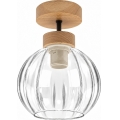 BRILAGI - LED Lampa sufitowa natynkowa RETRO GLASS 1xE27/60W/230V śr. 18 cm dąb/przezroczyste
