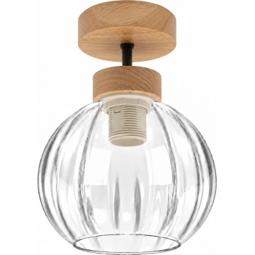 BRILAGI - LED Lampa sufitowa natynkowa RETRO GLASS 1xE27/60W/230V śr. 18 cm dąb/przezroczyste