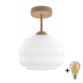BRILAGI - LED Lampa sufitowa natynkowa RETRO GLASS 1xE27/60W/230V śr. 20 cm beżowa/biała