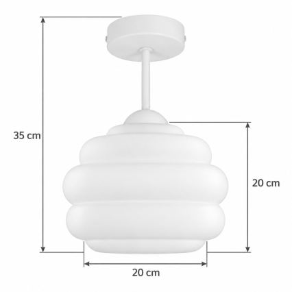 BRILAGI - LED lampa sufitowa natynkowa RETRO GLASS 1xE27/60W/230V śr. 20 cm biała