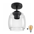 BRILAGI - LED lampa sufitowa natynkowa RETRO GLASS 1xE27/60W/230V Śr. 26 cm czarny/przydymiony szary