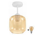 BRILAGI - LED Lampa sufitowa natynkowa RETRO GLASS 1xE27/60W/230V Ø 14 cm biały/przydymiony beż
