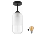 BRILAGI - LED Lampa sufitowa natynkowa RETRO GLASS 1xE27/60W/230V Ø 14 cm czarna/biała