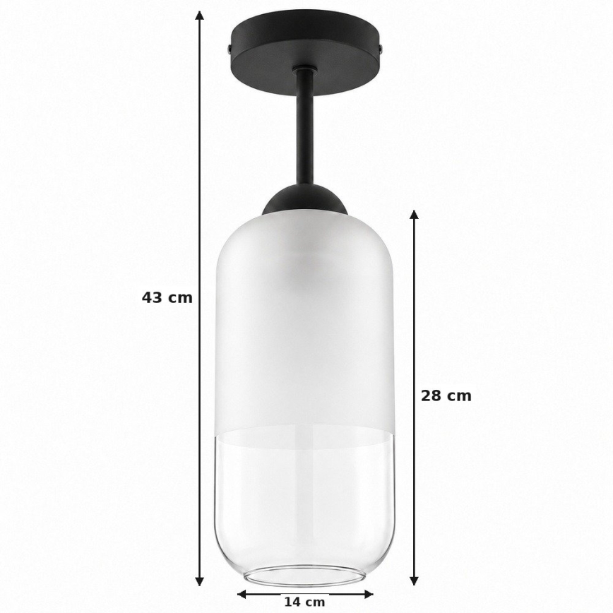 BRILAGI - LED Lampa sufitowa natynkowa RETRO GLASS 1xE27/60W/230V Ø 14 cm czarna/biała