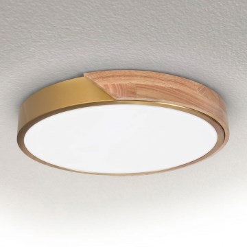 BRILAGI - LED Lampa sufitowa PILANA LED/24W/230V dąb/złoto śr. 30 cm