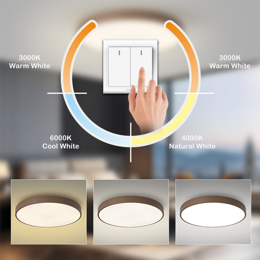 Brilagi - Oprawa sufitowa LED POOL LED/100W/230V, 3000/4000/6000K, średnica 80 cm, brązowa