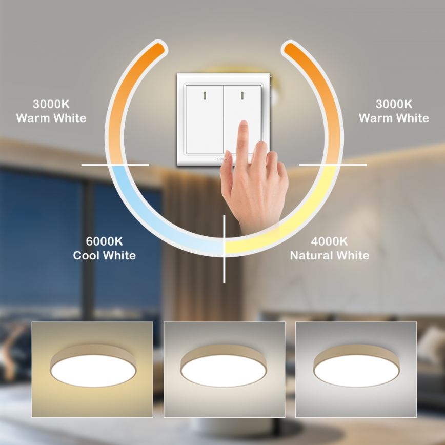 Brilagi - Lampa sufitowa POOL LED/100W/230V 3000/4500/6000K śr. 80 cm beżowa