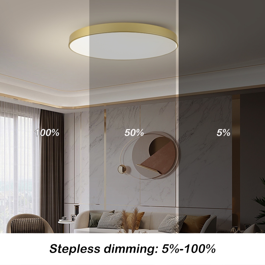 Brilagi - Lampa sufitowa LED POOL LED/128W/230V 3000/4000/6000K średnica 100 cm złota
