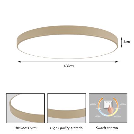 Brilagi - Oprawa sufitowa LED POOL LED/180W/230V 3000/4000/6000K Ø 120 cm beżowa