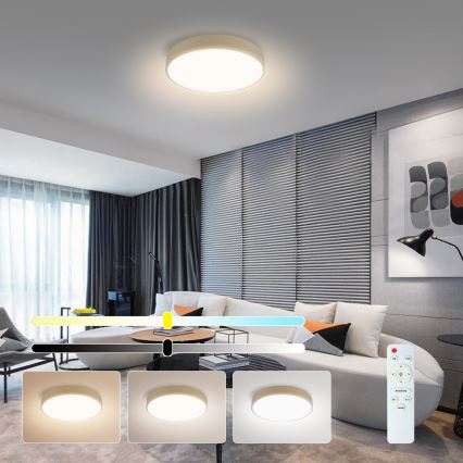 Brilagi - Ściemnialna lampa sufitowa POOL LED/36W/230V 3000-6000K średnica 30 cm beżowa + zdalne sterowanie