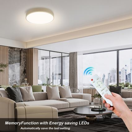 Brilagi - Ściemnialna lampa sufitowa POOL LED/36W/230V 3000-6000K średnica 30 cm beżowa + zdalne sterowanie