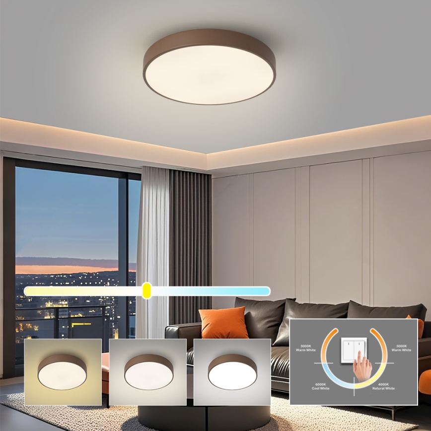 Brilagi - Oprawa sufitowa LED POOL LED/48W/230V 3000/4000/6000K Ø 40 cm brązowa