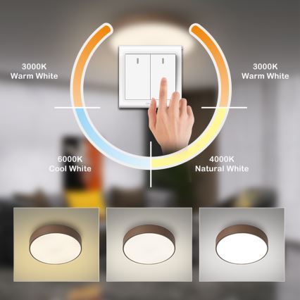 Brilagi - Oprawa sufitowa LED POOL LED/48W/230V 3000/4000/6000K Ø 40 cm brązowa