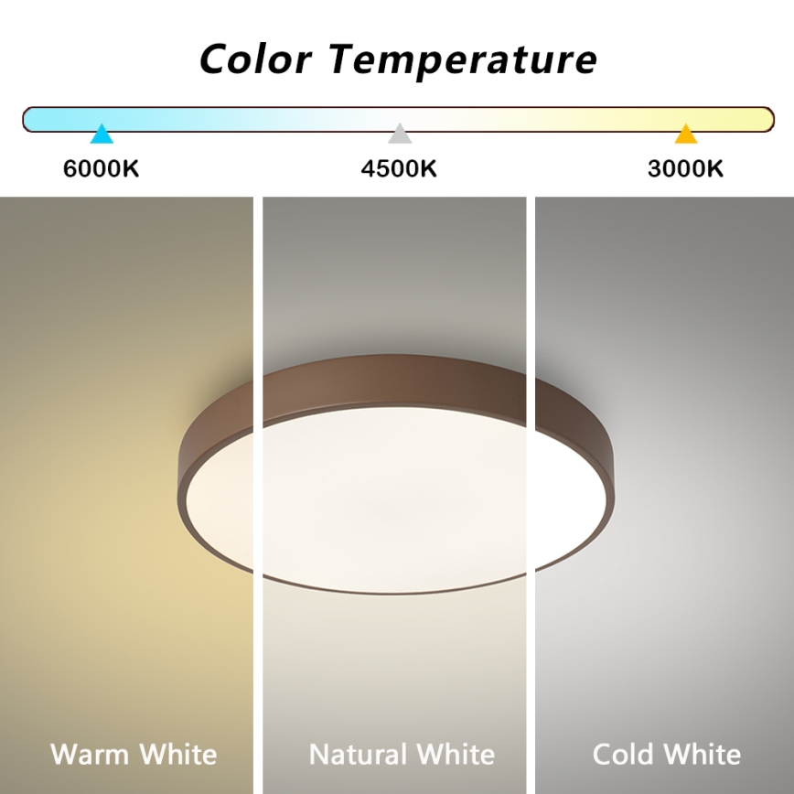 Brilagi - Oprawa sufitowa LED POOL LED/48W/230V 3000/4000/6000K Ø 40 cm brązowa