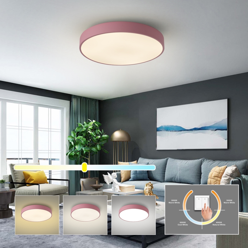 Brilagi - Oprawa sufitowa LED POOL LED/60W/230V 3000/4000/6000K Ø 50 cm różowa