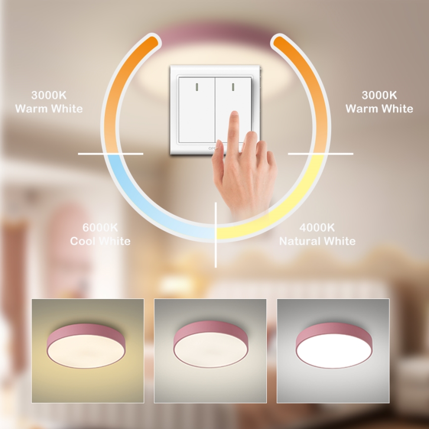 Brilagi - Oprawa sufitowa LED POOL LED/60W/230V 3000/4000/6000K Ø 50 cm różowa