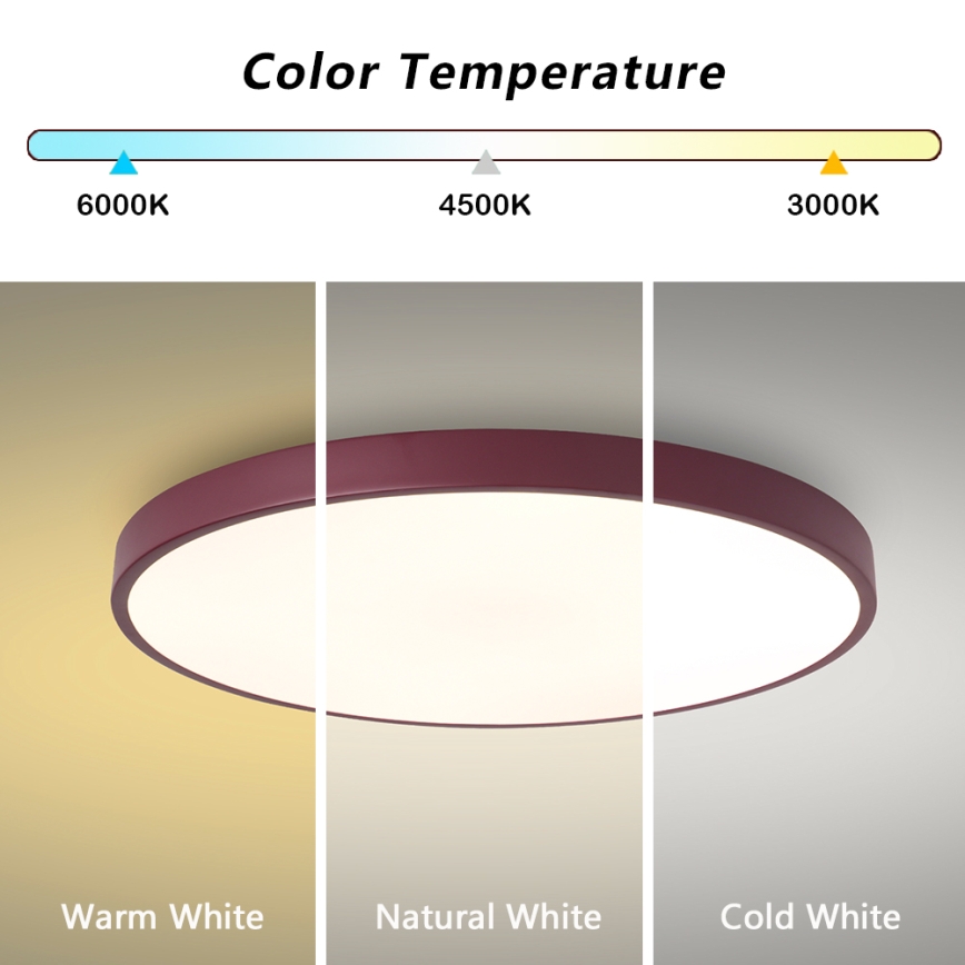 Brilagi - Oprawa sufitowa LED POOL LED/60W/230V 3000/4000/6000K śr. 60 cm burgundowy