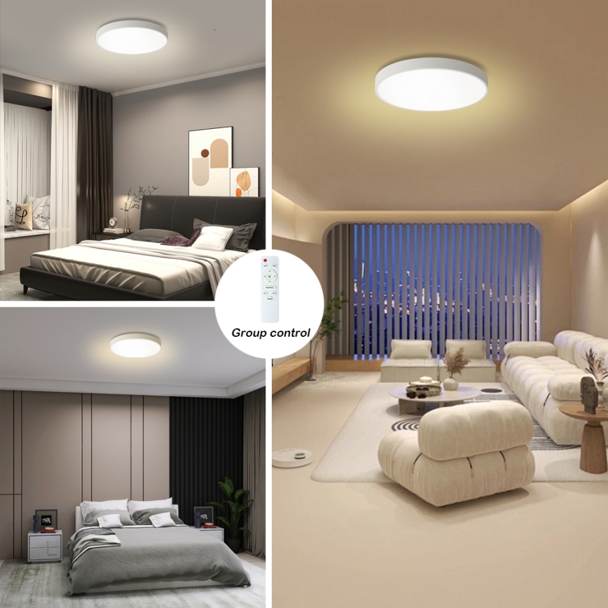Brilagi - LED Sufitowa lampa regulowana POOL LED/60W/230V 3000-6000K Ø 60 cm biała + zdalne sterowanie