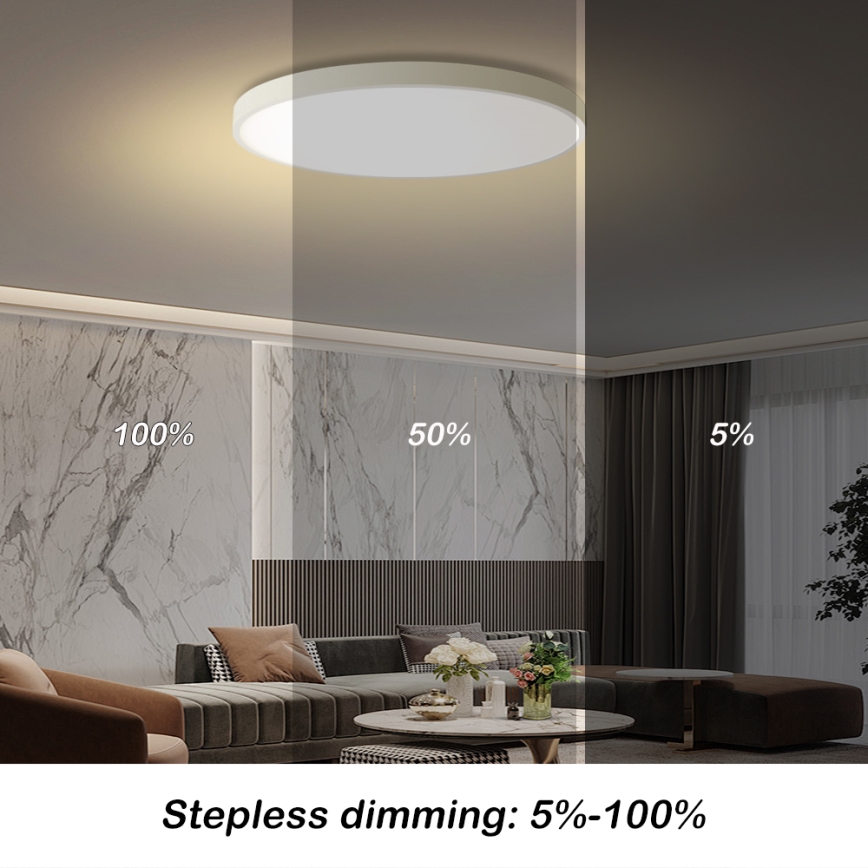 Brilagi - LED lampa sufitowa dimmowalna POOL SMART LED/100W/230V 3000-6000K średnica 80 cm Wi-Fi Tuya biała + zdalne sterowanie
