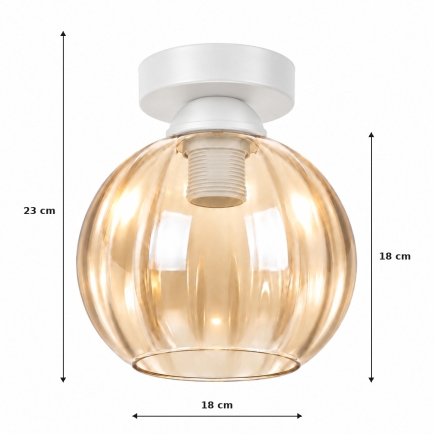 BRILAGI - Lampa sufitowa LED RETRO GLASS 1xE27/60W/230V śr. 18 cm biała/przydymiony beż