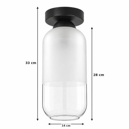 BRILAGI - LED lampa sufitowa RETRO GLASS 1xE27/60W/230V śr. 14 cm czarna/biała