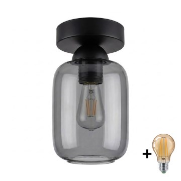 BRILAGI - LED lampa sufitowa RETRO GLASS 1xE27/60W/230V śr. 14 cm czarna/dymowo-szara