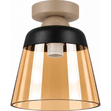 BRILAGI - LED lampa sufitowa RETRO GLASS 1xE27/60W/230V śr. 15,5 cm beżowa/dymna beżowa