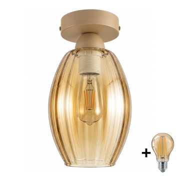 BRILAGI - LED lampa sufitowa RETRO GLASS 1xE27/60W/230V śr. 17 cm beżowy/dymny beż