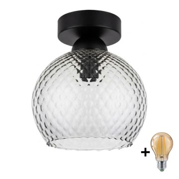 BRILAGI - LED Lampa sufitowa RETRO GLASS 1xE27/60W/230V śr. 18 cm czarna/dymnoszara